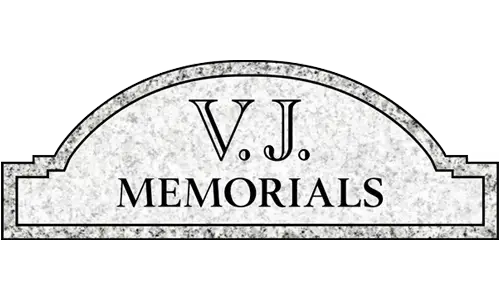 logo for VJ Memorials in Chino, California